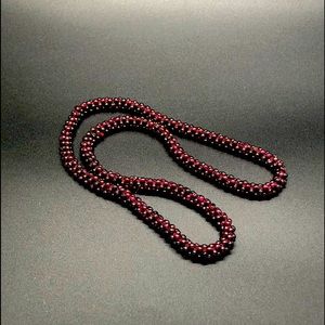 Vintage garnet cluster rope necklace